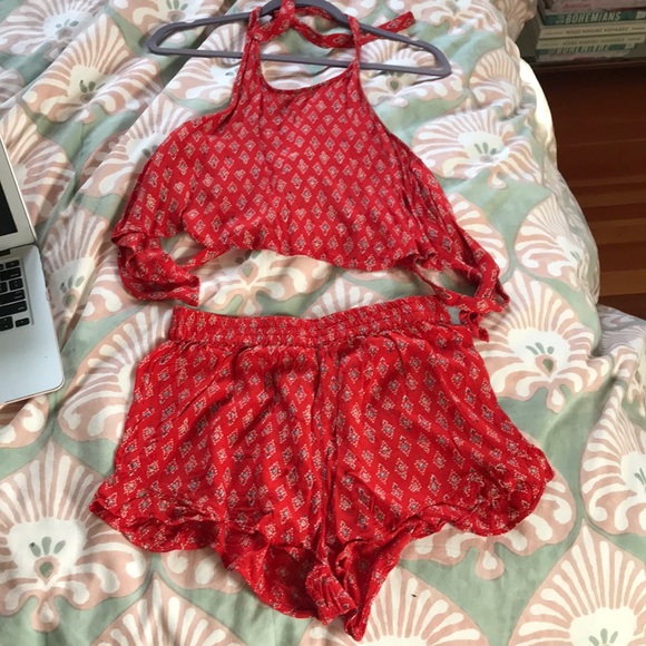 Billabong Pants - Billabong two piece set red